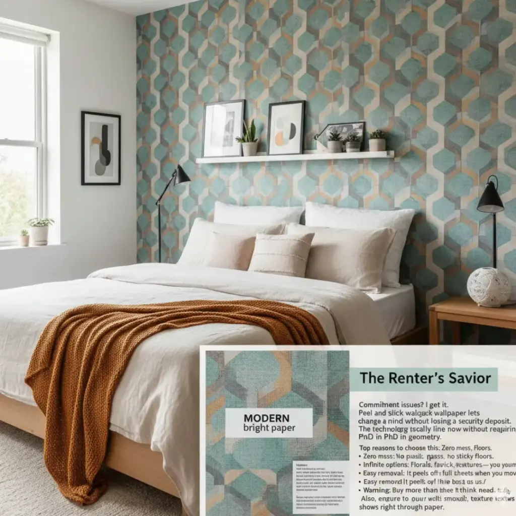 Peel and Stick Wallpaper (The Renter’s Savior)