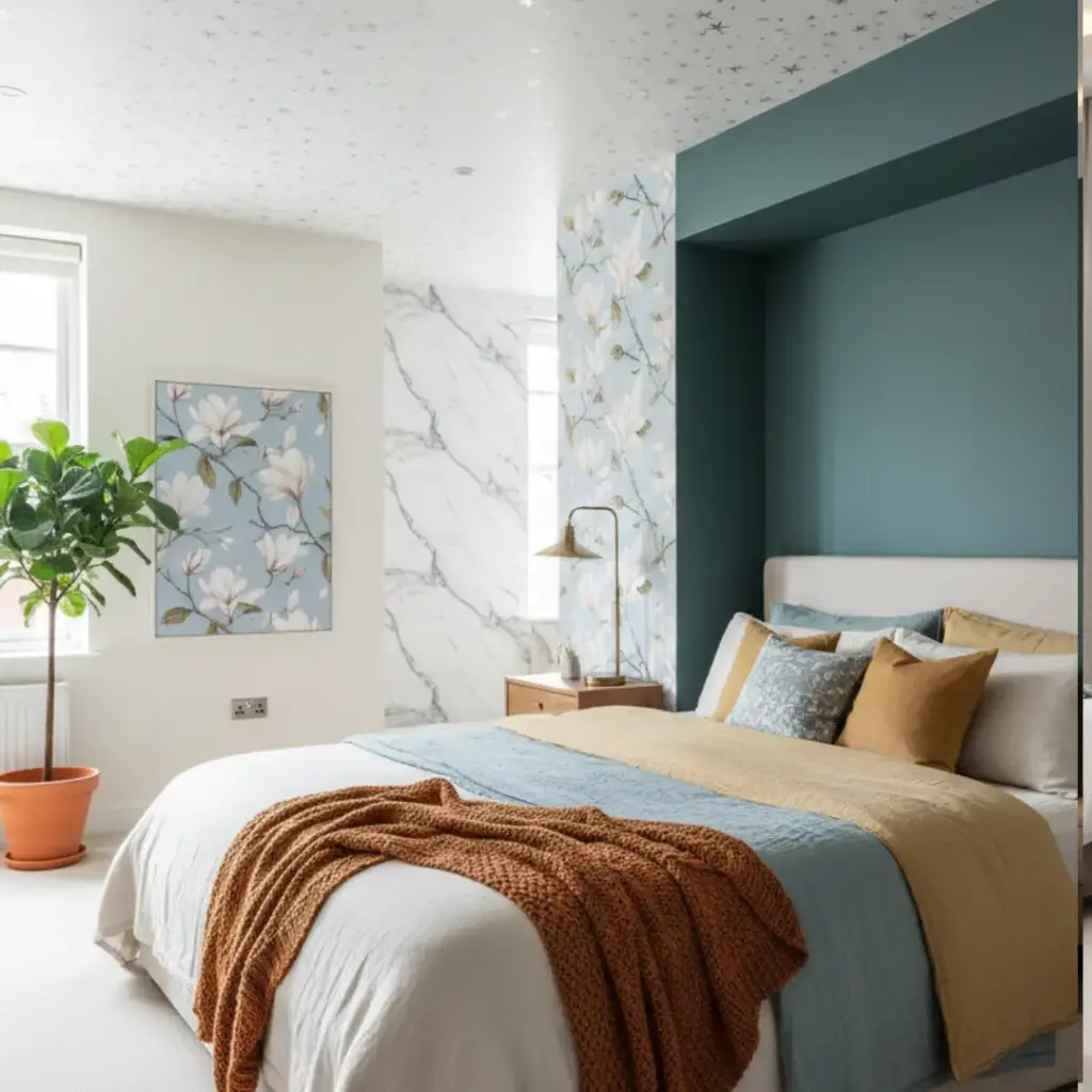 Wallpapered Ceilings for Artistic Flair