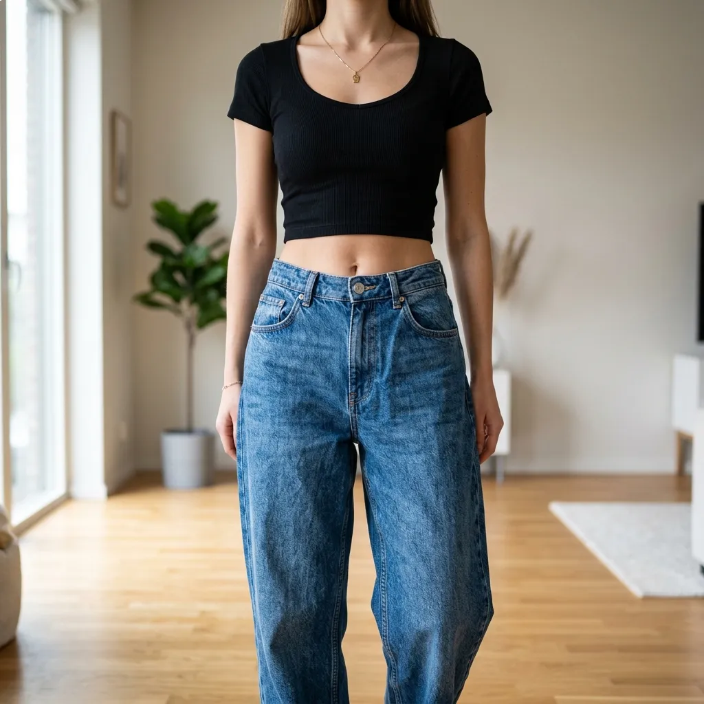  Baggy Jeans + Cropped Top