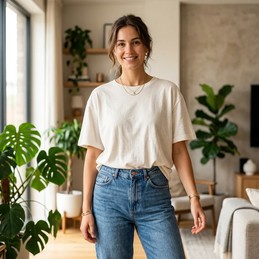 Oversized Tee + Relaxed Denim